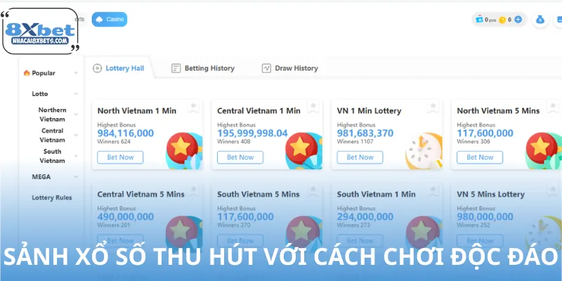 Dịch Vụ 2 Sảnh xổ số được đánh giá là dễ chơi và dễ thắng